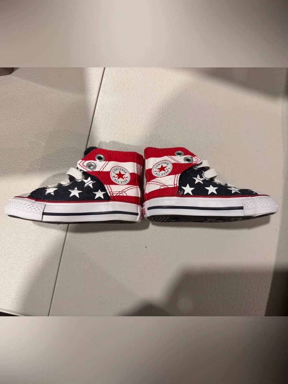 Converse Kids Red, White & Blue Star High Top Sneakers